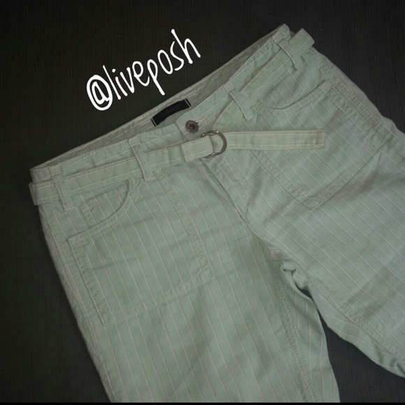 ✴️$5✴️EXPRESS Striped Capri with Belt - Picture 1 of 8